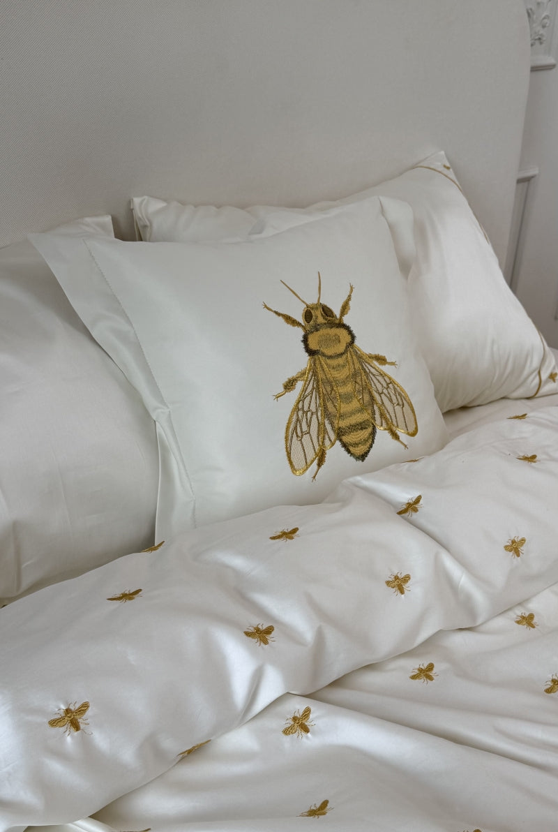 Conjunto de roupa de cama com estampa de abelhas - 4 peças