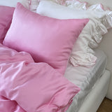 Conjunto de cama Tencel rosa choque - 4 peças
