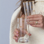 Kit Copo Laço Dourado Vidro – Coleção Elegance