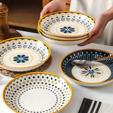 4 Pratos de Cerâmica em Relevo Design Japonês para Mesa Posta