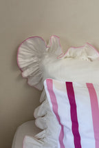 Conjunto de roupa de cama com listras rosa - 4 peças