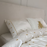 Conjunto de roupa de cama com estampa de abelhas - 4 peças