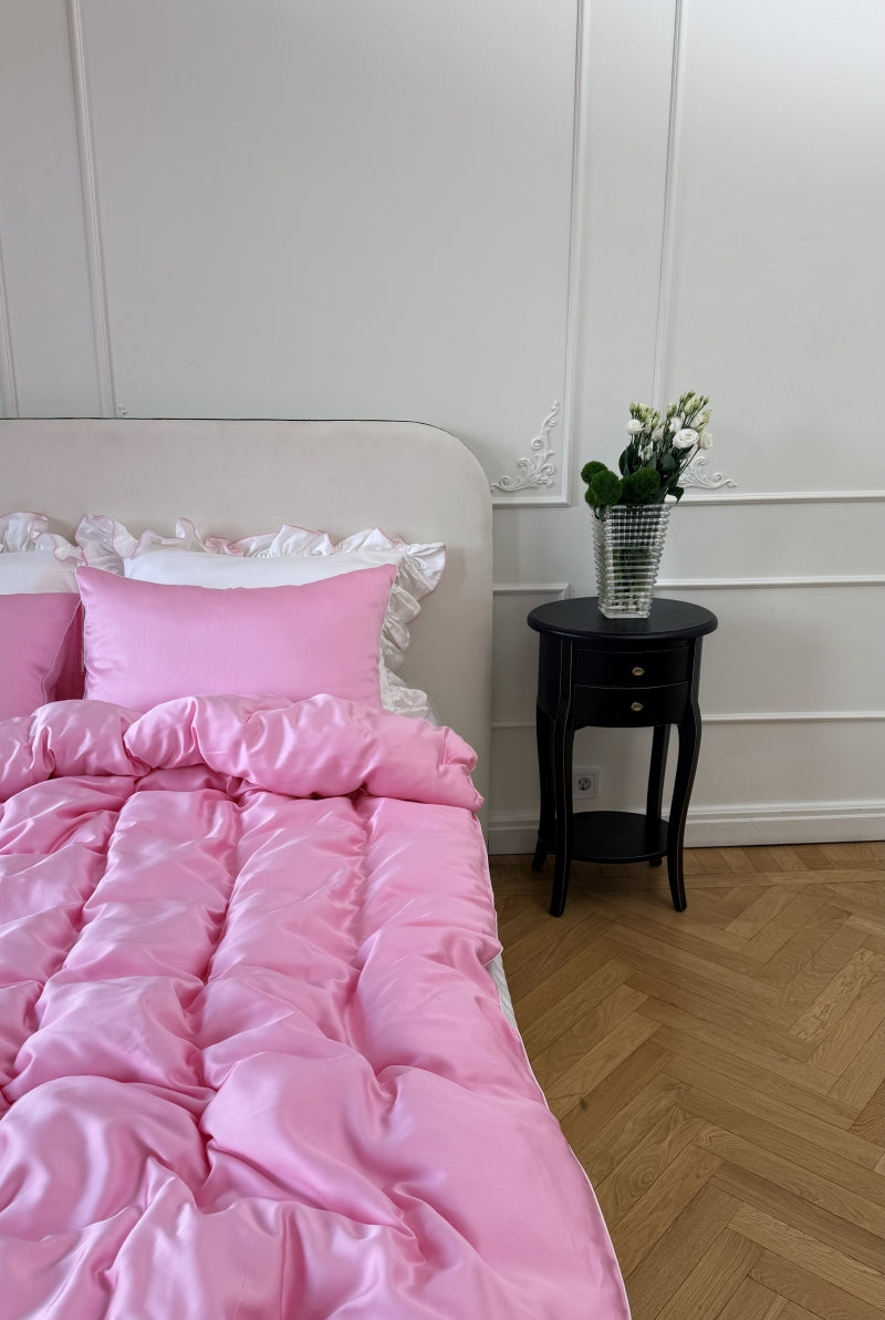 Conjunto de cama Tencel rosa choque - 4 peças