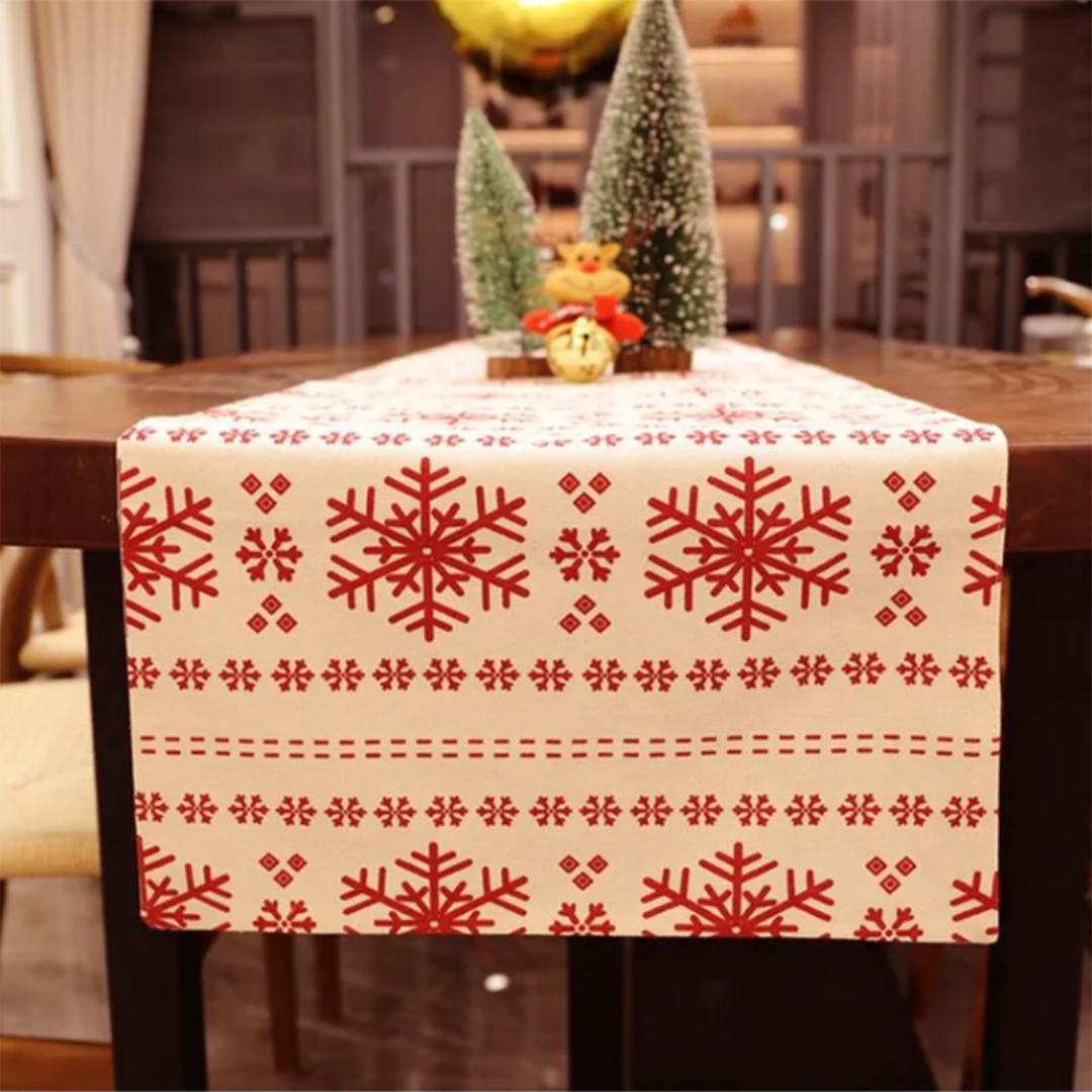 Caminho de Mesa Natalino Floco de Neve