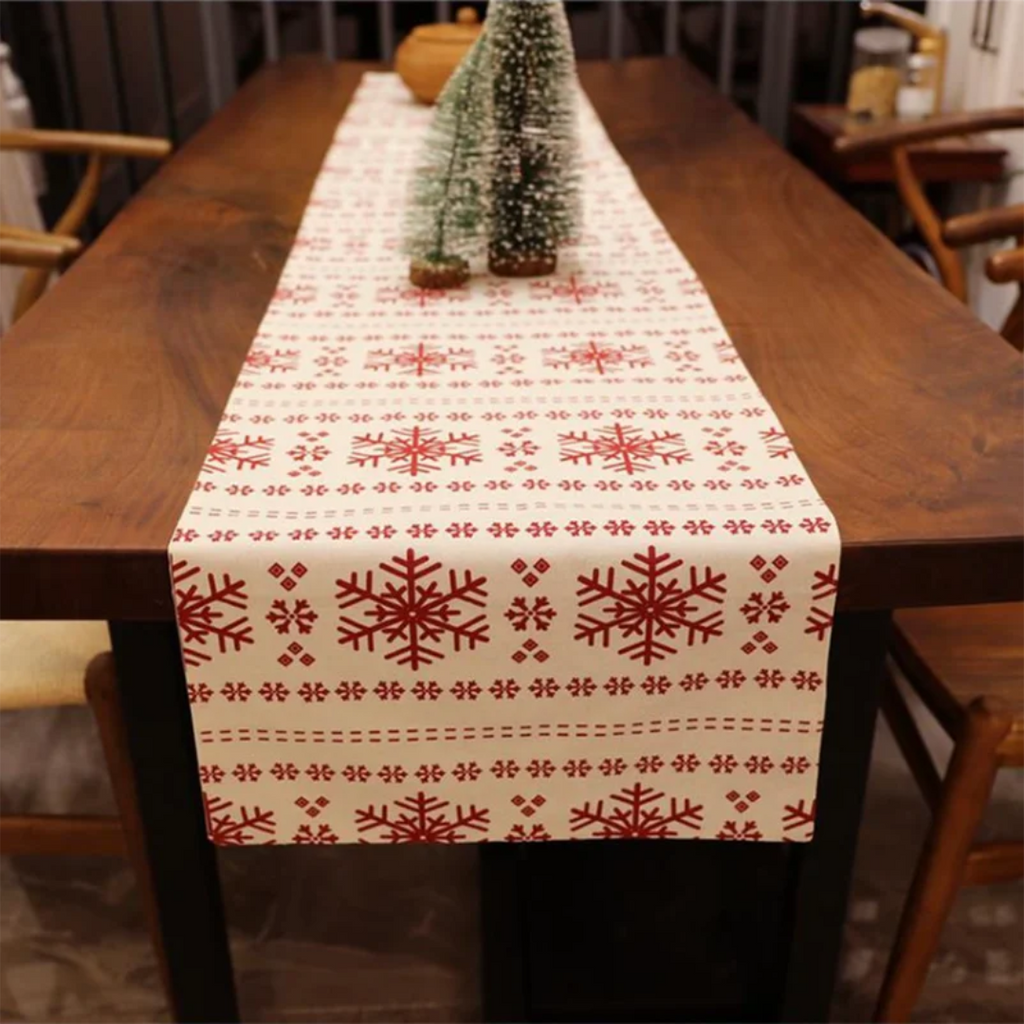 Caminho de Mesa Natalino Floco de Neve