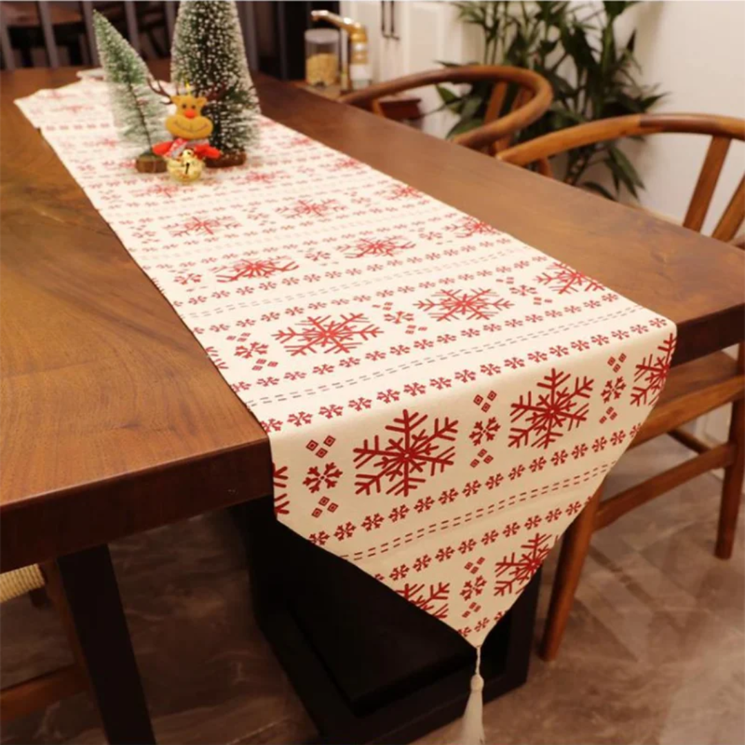 Caminho de Mesa Natalino Floco de Neve