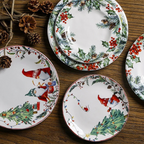 Prato de Jantar de Cerâmica com Tema de Natal