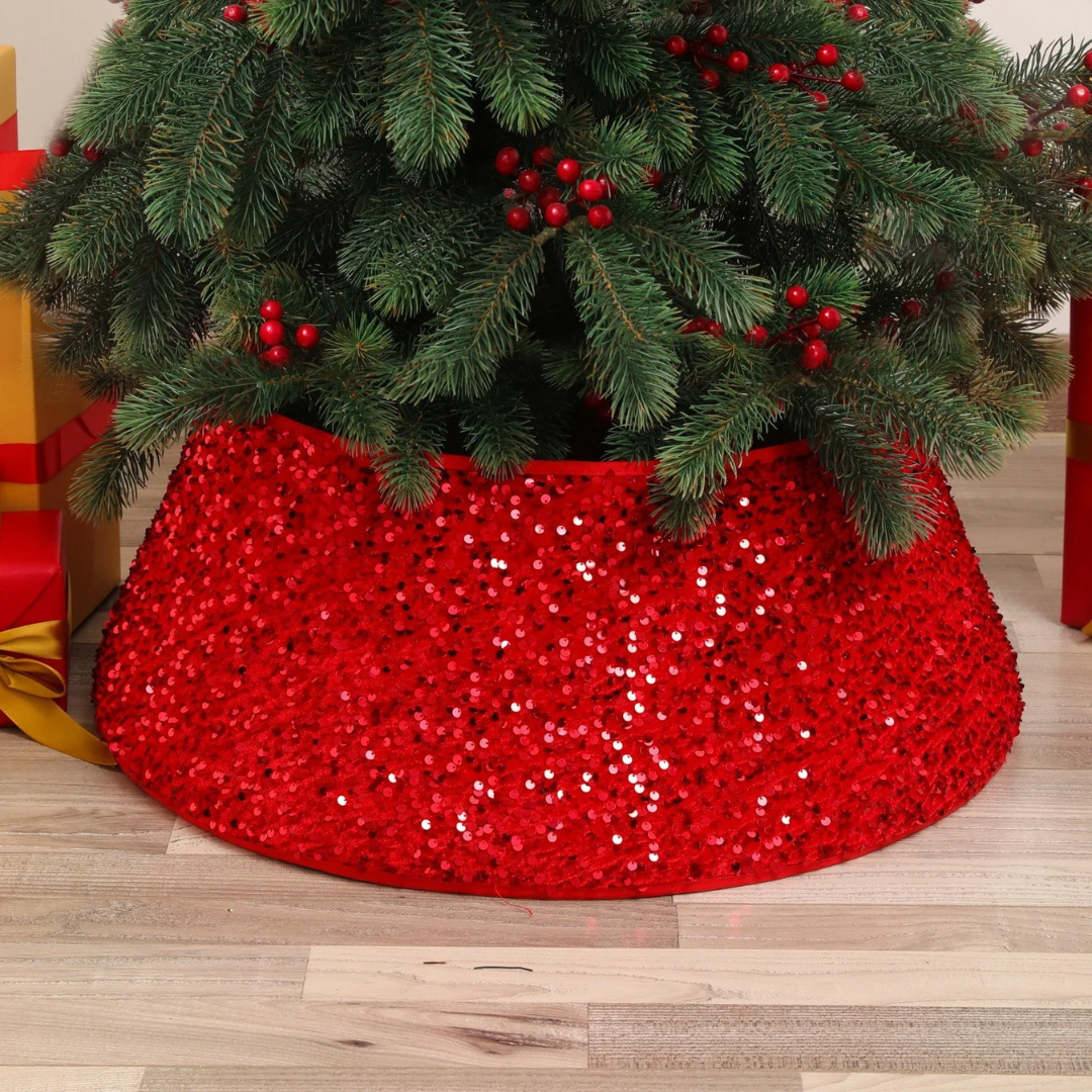 Saia para Árvore de Natal com Lantejoulas Impressas
