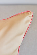 Conjunto de roupa de cama Tencel Cashew com detalhes em rosa - 4 peças