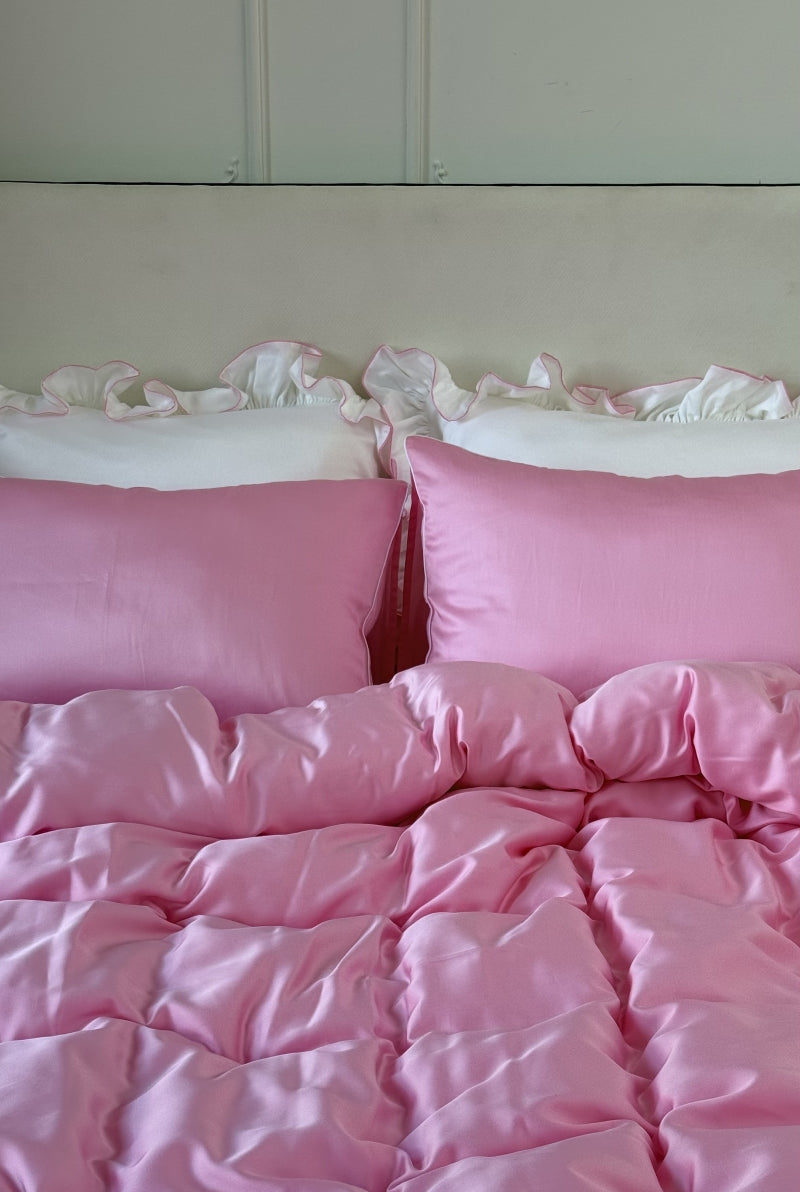 Conjunto de cama Tencel rosa choque - 4 peças