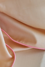 Conjunto de roupa de cama Tencel Cashew com detalhes em rosa - 4 peças