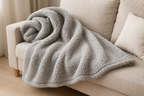 Manta Sherpa Cinza 150x200cm - Super Macia
