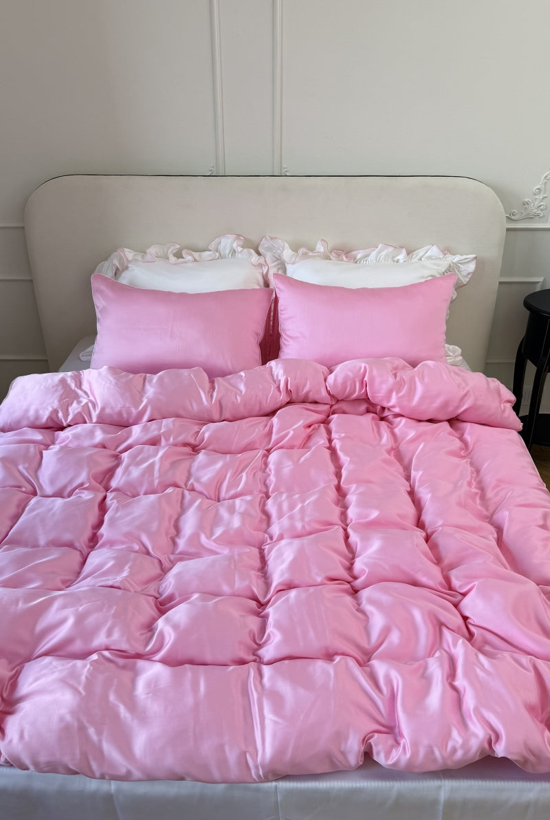 Conjunto de cama Tencel rosa choque - 4 peças
