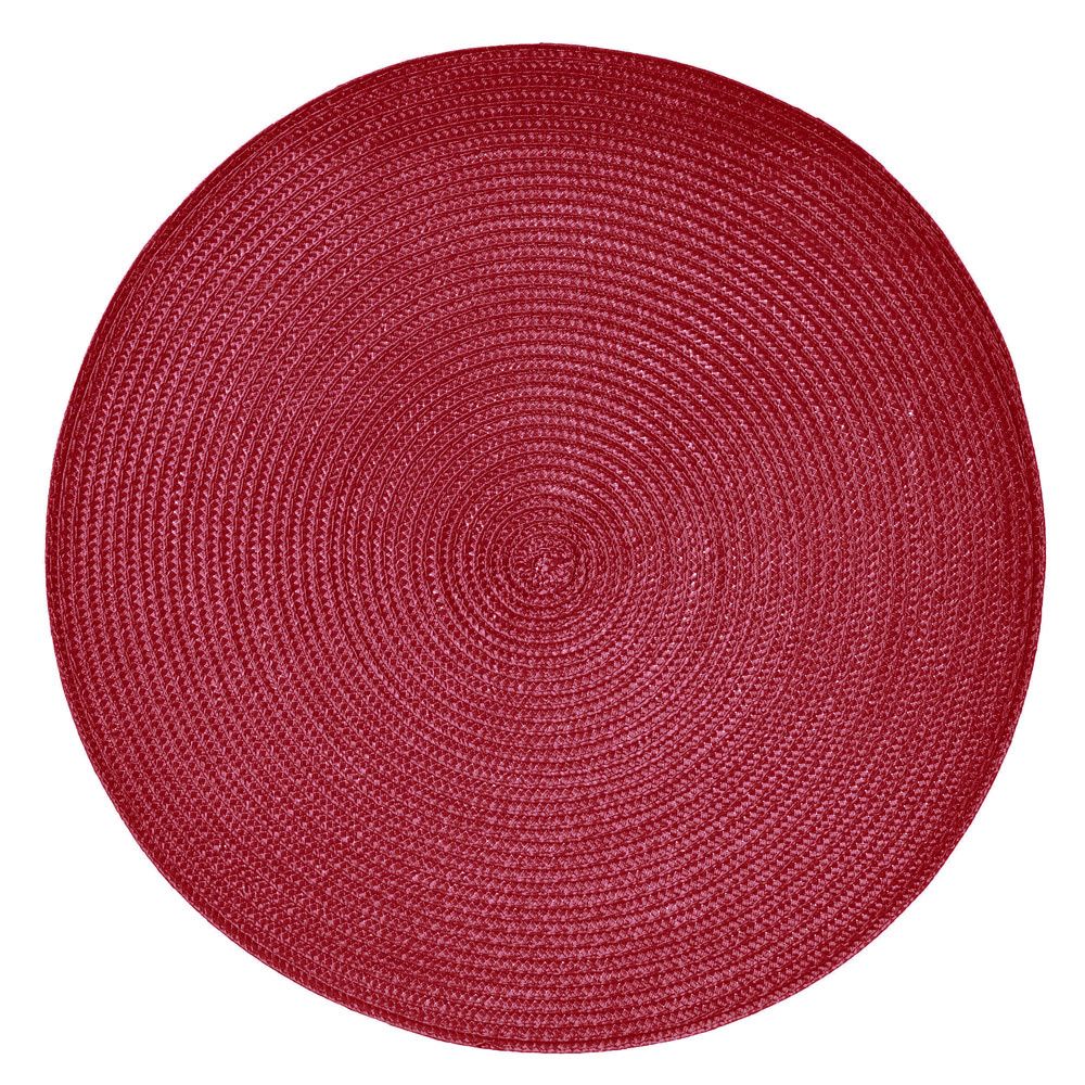 Kit Jogo Americano 6 Peças Redondo Sousplat Mesa Posta Vermelho