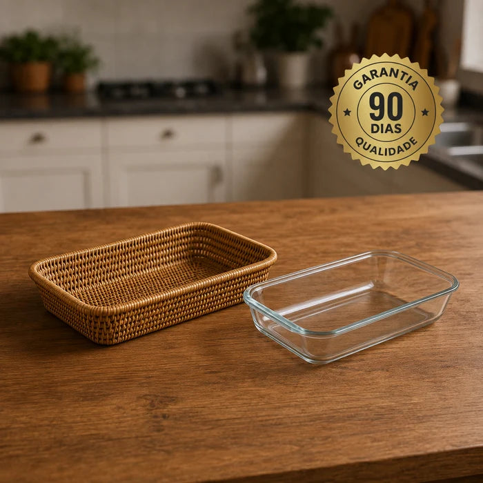 Conjunto Dubai Rattan & Vidro Marinex — A Mesa que Todo Mundo Vai Comentar