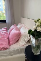Conjunto de cama Tencel rosa choque - 4 peças